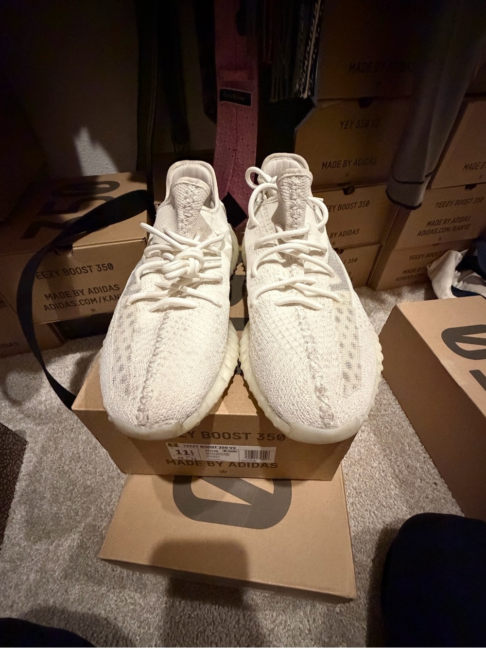 Yeezy Boost 350 V2 Cream White Knit Athletic Shoes